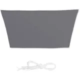 Relaxdays Trapez, wasserabweisend, UV-beständig, Spannseile, Terrasse, Balkon, Pool, Maße 3x5,5x4x4m, grau
