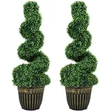 Homcom Künstliche Pflanzen 2er-Set mit Blumentopf 90 cm,