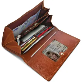 ROYALZ Lucia Vintage Leder Geldbörse Damen Texas Braun