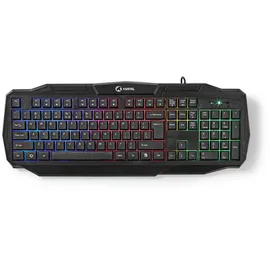 Nedis Gaming Keyboard - USB 2.0 - Folientasten - LED - US international - US-Layout - Stromversorgung über USB - Netzkabellänge: 1.50 m - Gaming