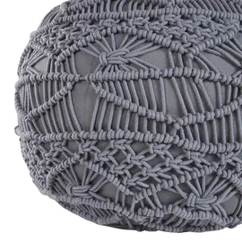 Beliani Pouf KAYSERI Baumwolle 40 x 40 x 40 cm Grau