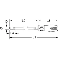 ERGOTORQUEplus Stecknuss-Schraubendreher lang, 5mm