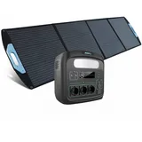 ADKL Tragbare Powerstation Lifepo4 921.6Wh,Solargenerator mit Solarpanel 200W, 230V mobile Stromversorgung mit mit Steckdose und Schnellladeanschluss für Notfall Camping Freien Garten (1200W)