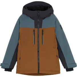 Color Kids Kinder Colorblock Ski Jacke (Größe 128, braun)