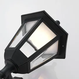 LINDBY LED Wandleuchte Außen Iavo mit Bewegungsmelder Spritzwassergeschützt Retro Vintage Antik in Schwarz 1-flammig