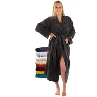 RIEMTEX Bademantel Damen und Herren flauschiger Morgenmantel Baumwolle Bamboo & Microfaser Made in Austria (Anthrazit, XL) - XL