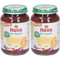Holle Pomme et myrtilles 2x190 g