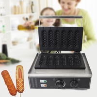 HarBin-Star 1500W Edelstahl Waffeleisen Elektrischer Waffelmaschine Profi Waffeln, Maker Stiel Waffelgerät Corn Hot Dog Antihaftbeschichtete Platte Waffelautomat