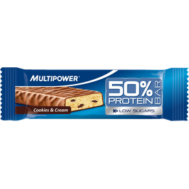 Multipower 50% Protein Cookies & Cream Riegel 24 x 50 g