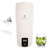 GOOPOOL 350ml Reise Wasserkocher - 220V 300W Elektrische Wassertasse Reisewasserkocher mit 4 Stufen Temperaturregelung Reise Wasserkocher, Überhitzungsschutz (White-C)