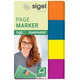 Sigel HN614 Haftmarker, 160 Streifen im Format 20 x 50 mm, orange, blau, gelb, lila