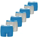 Puma Boxershorts Jungen Kinder Unterhose Unterwäsche 7 er Pack, Farbe:417 - Blue/Grey, Bekleidung:176 - 176
