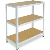 shelfplaza HOME 90x120x45 cm Schwerlastregal in weiß mit 3 Böden und 175 kg Traglast pro Boden