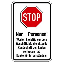 Hinweisschild - STOP! Nur _ Personen