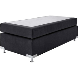 Boxspringbett "Holland", schwarz, B:102cm L:201cm, Microvelours (100% Polyester), WESTFALIA SCHLAFKOMFORT, Komplettbetten, Boxspringbett, ohne Kopfteil, frei im Raum stellbar