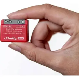 Shelly Relais 1PM Mini Gen4, 8 A, WLAN, Bluetooth, rot, 1 Stück