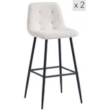 Möbel Kraft Barhocker 2er-Set 46,5 x 102 cm Weiß