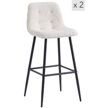 Möbel Kraft Barhocker 2er-Set 46,5 x 102 cm Weiß
