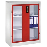 Californian Products CP Stahlschrank 8521-055 S10217 lichtgrau, rubinrot, Acrylglas 93,0 x 50,0 x 120,0 cm, aufgebaut