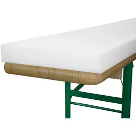 Beautissu Sitzpolster 220 x 25 x 4 cm weiß 2-tlg.