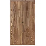 Seart Kleiderschrank, Dunkelbraun, Holz, Echtholz,Kiefer, 100x184x60 cm, Schlafzimmer, Kleiderschränke