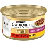 Sparpaket Gourmet Gold Feine Komposition 24 x 85 g - Rind & Huhn