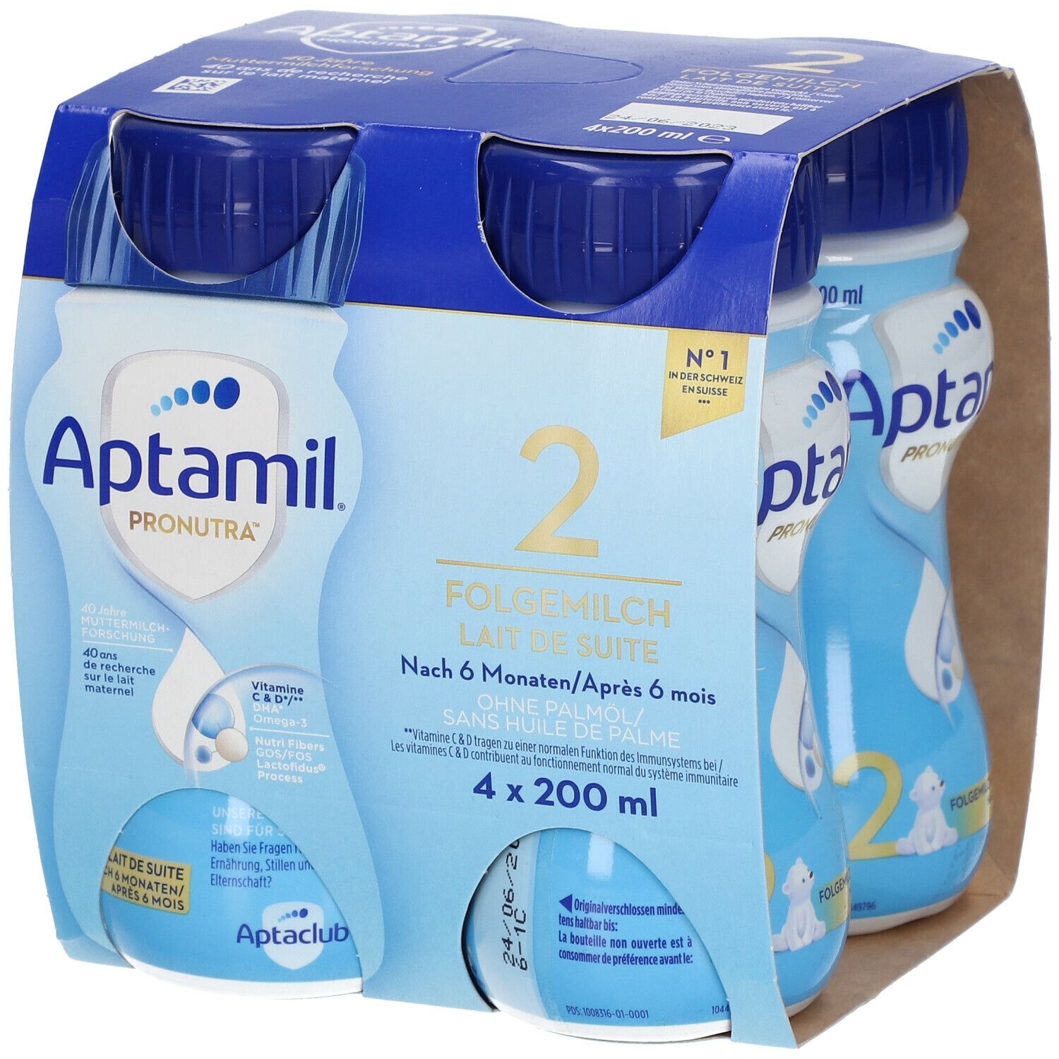 Aptamil® 2 Lait de suite prêt à boire 4x200 ml Poudre