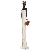 Gilde Afrikafigur Afrikanerin Tortuga Höhe 82 cm Wohnzimmer Fensterbank - Farbe: braun, cremeweiß mit Früchtekorb H cm,36783 - Skulptur aus Kunstharz - Geschenk Dekoration