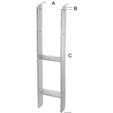 FP H-Pfostenträger 91 x 5 cm Weiß/Feuerverzinkt