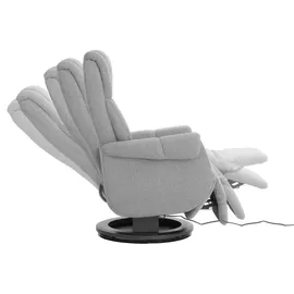 MCA Furniture MCA Relaxsessel + Aufstehhilfe HWC-N58, Fernsehsessel Sessel Fußstütze Bouclé Stoff Holz grau, Holz Natur
