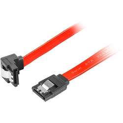 Lanberg SATA 2 Gewinkelt (3GB/S) 70cm Metallclips - Rot