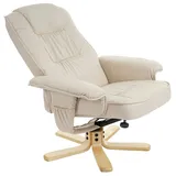 Mendler Relaxsessel Fernsehsessel Sessel ohne Hocker M56 Kunstleder ~ creme