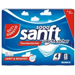 Gut und Günstig Taschentücher 4-lagig »weich & sicher« 30x 10 Stück schwarz
