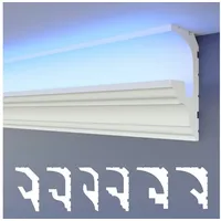 heximo LED Stuckleisten 2in1 Weiß 12 St. 49 x 9,5 cm