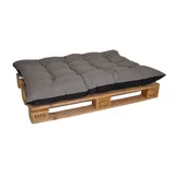 Rattani Sitzkissen Palettenkissen Kissen für Europalette Sitzkissen 120x80 cm, Palettenkissen Modellserie Basic grau