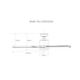 Pepeo Tibu 132 cm Deckenventilator braun mit Licht