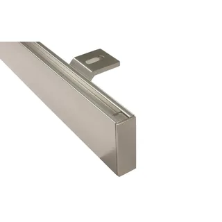 iso-design Gardinenstange Gardinenschiene Unischiene eckig zur Deckenmontage, 1-läufig, Fixmaß, mit Bohren, Aluminium silberfarben 100 cm