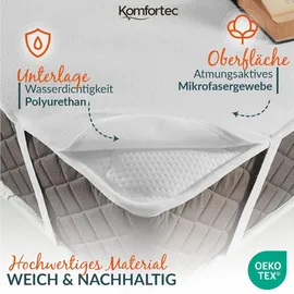 Komfortec Matratzenschoner 2er-Set 140 x 200 cm weiß