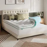 Novilla Matratzen Topper 90x200cm, 2-in-1 Gel-Memory-Schaum & 3D+7D-Faser Füllung, abnehmbare und waschbare Matratzentopper, Für Matratze, Boxspringbett & Gästebett, mit Öko-Tex-Zertifizierung
