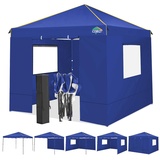 COBIZI Pavillon 3x3 Wasserdicht Stabil Winterfest, faltpavillon 3x3 mit 4 Seitenteilen, Mesh-Fenster gegen Insekten 99.9% wasserdicht tragbares High-End Tragbarkeit Gartenpavillon, Marineblau