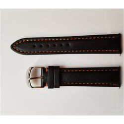 Sinn Leder Rindslederband 20mm/18mm BL41201834001114402A - orangenen Nähten,schwarz