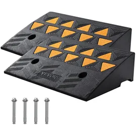 Vevor 2xSchwellenrampe Vollgummi Türschwellenrampe Max. Tragfähigkeit bis zu 15 Tonnen 48,3x33x12,7cm Rollstuhlrampe