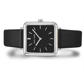 Eastside Damen Quarzuhr silber Echtleder schwarz - Schwarz