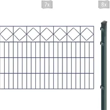 Arvotec Doppelstabmattenzaun ARVOTEC "EXCLUSIVE 80 zum Einbetonieren "Karo" mit Zierleiste", grau (anthrazit), H:80cm, Kunststoff, Stahl, Zaunelemente, Zaunhöhe 80 cm, Zaunlänge 2 - 60 m