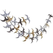 Hofmann Living And More Wanddekoobjekt aus Metall, metallicfarben, Motiv Vogelschwarm, silberfarben