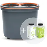 Spülboy NU® grau/orange Gläserspülgerät SET Spültabletten & Bürstenrein