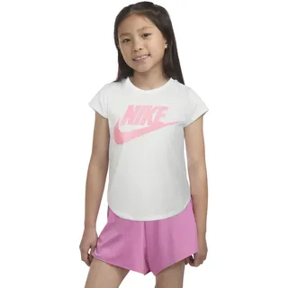 Nike T-Shirt NIKE SPORTSWEAR "NIKE FUTURA SHORT SLEEVE TEE - für Kinder", Mädchen, Gr. 6 (116), weiß, Obermaterial: 100% Baumwolle, Rundhals, Shirts T-Shirt, für Kinder