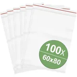 Quadrios Druckverschlussbeutel ohne Beschriftungsstreifen (B x H) 60mm x 80mm Transparent Polyethylen