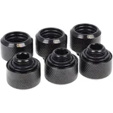 Alphacool Eiszapfen 16mm HardTube Anschraubtülle G1/4 - Deep Black Sixpack, Wasserkühlung Anschluss, Schwarz