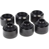 Alphacool Eiszapfen 16mm HardTube Anschraubtülle G1/4 - Deep Black Sixpack, Wasserkühlung Anschluss, Schwarz